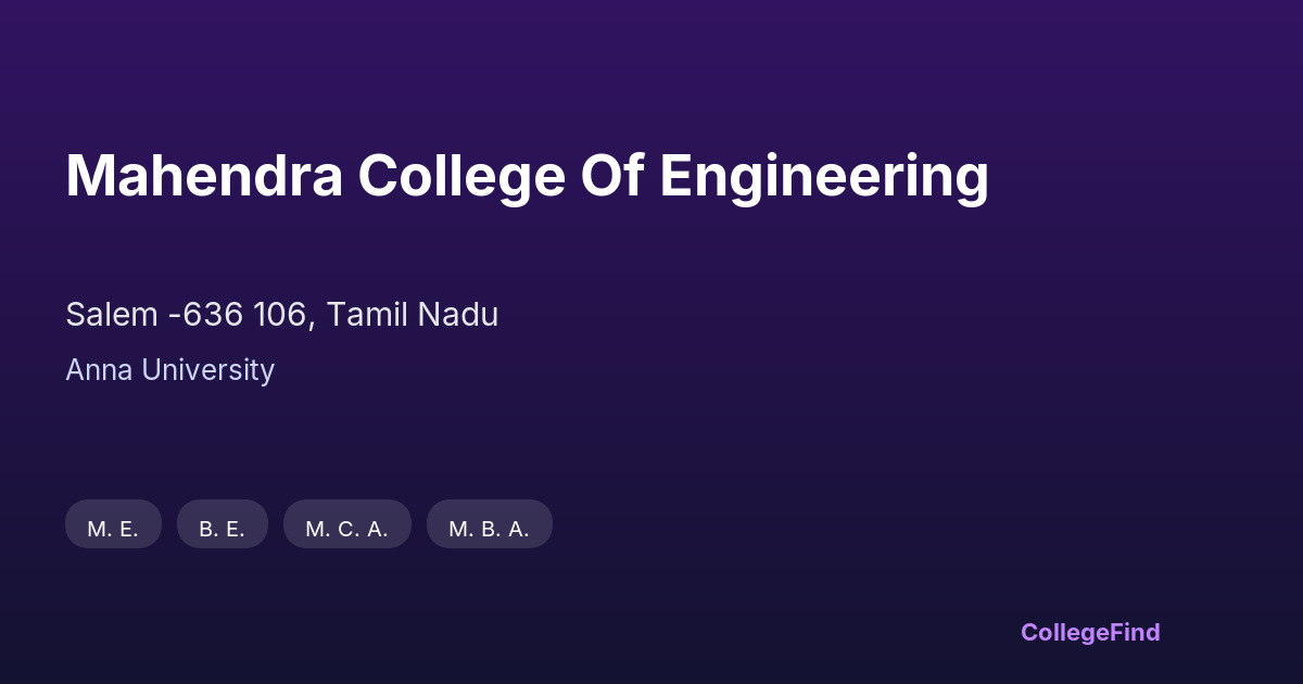 mahendra college of engineering