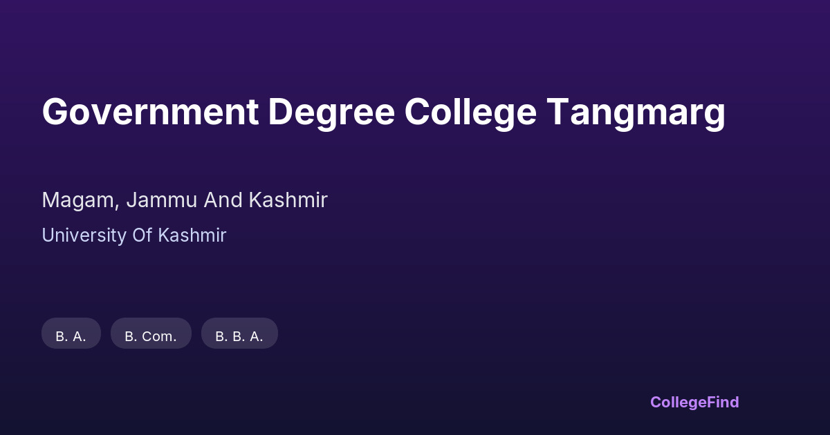 government degree college tangmarg