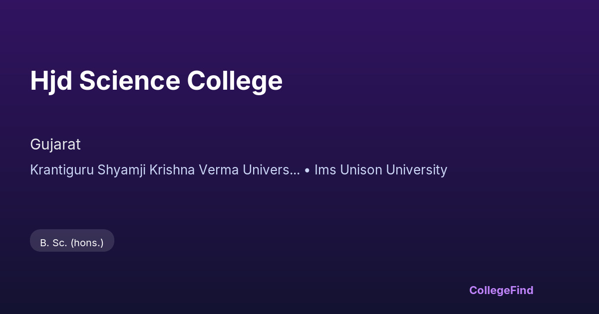 hjd science college