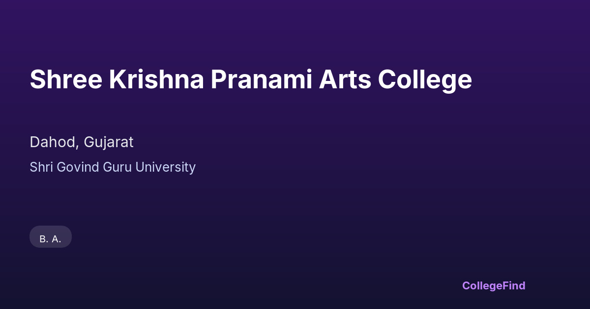 shree krishna pranami arts college
