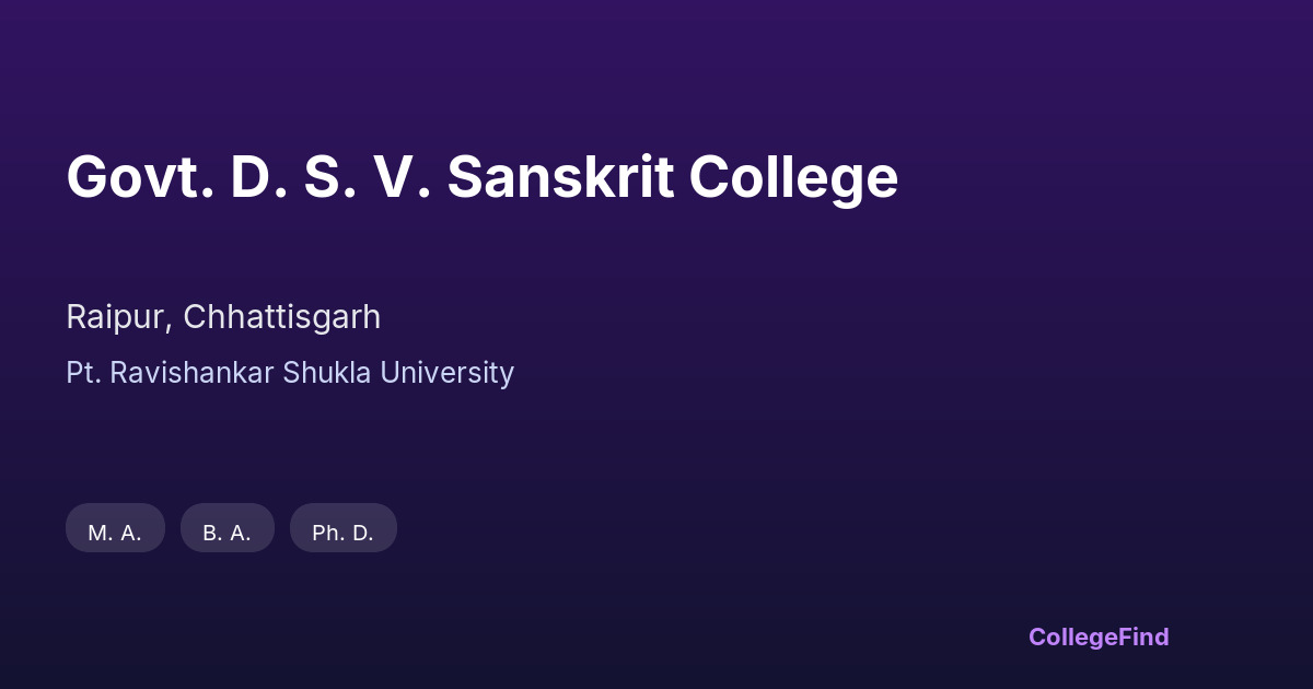 govt. d. s. v. sanskrit college