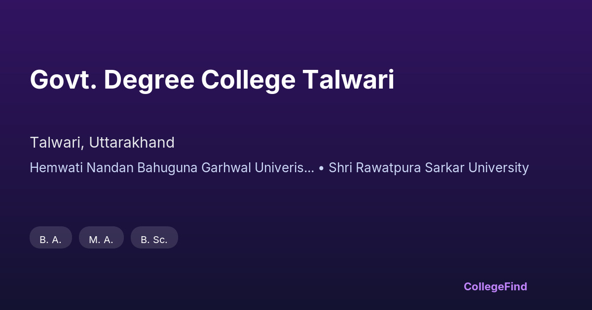 govt. degree college talwari