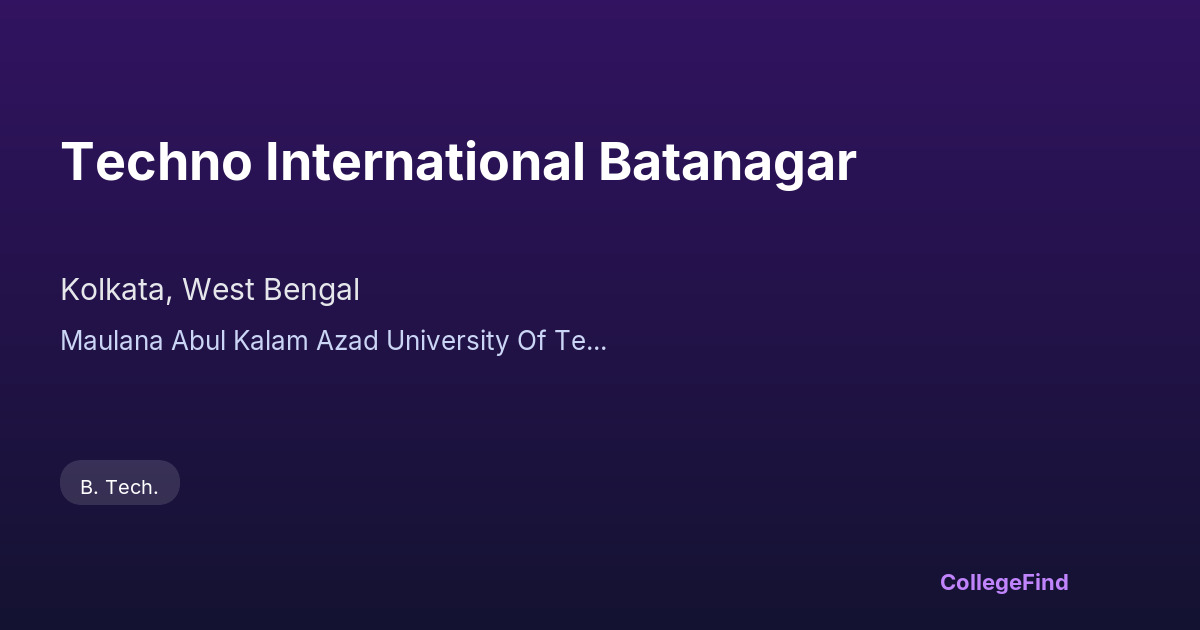 techno international batanagar