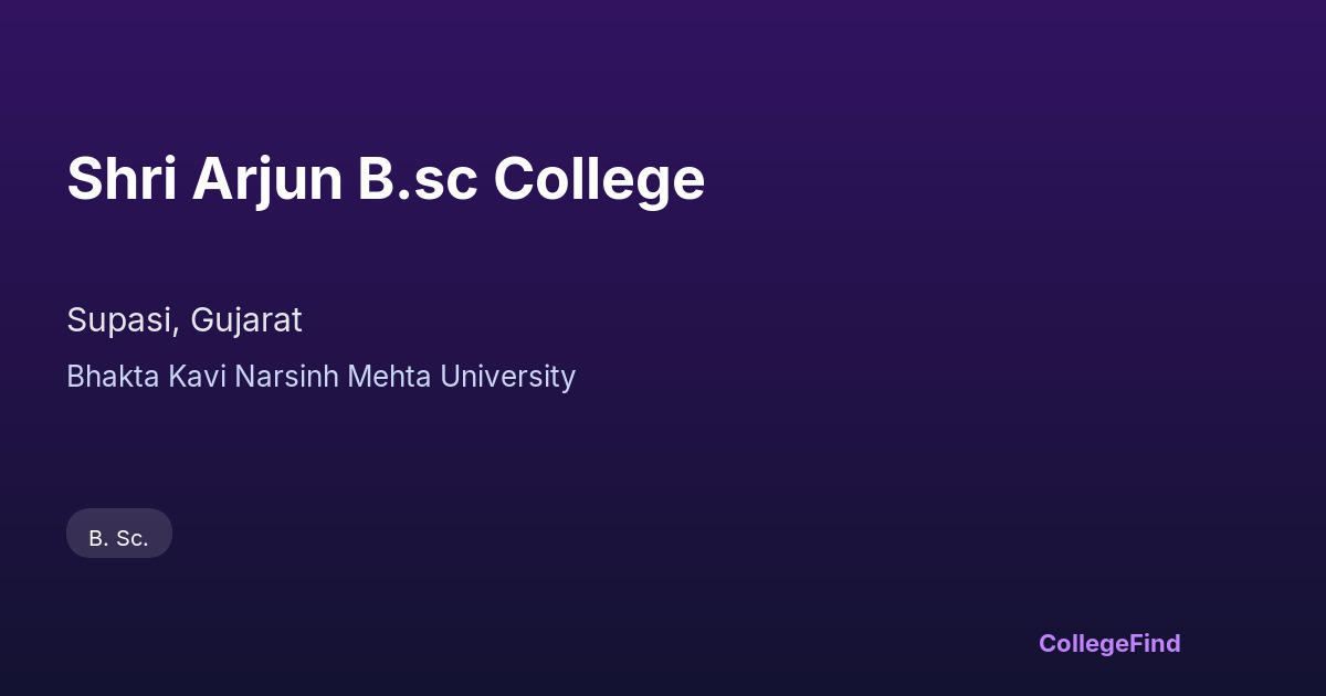 shri arjun b.sc college