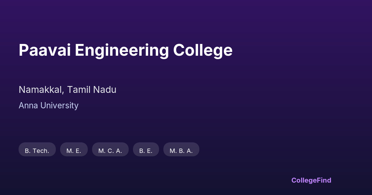 paavai engineering college