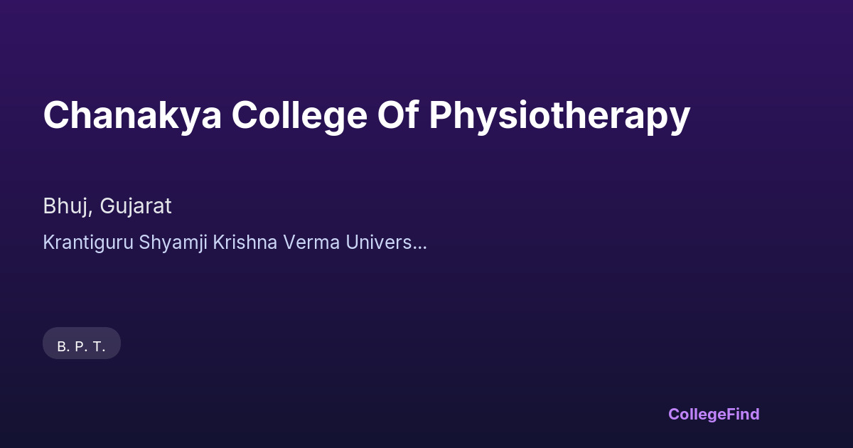 chanakya college of physiotherapy