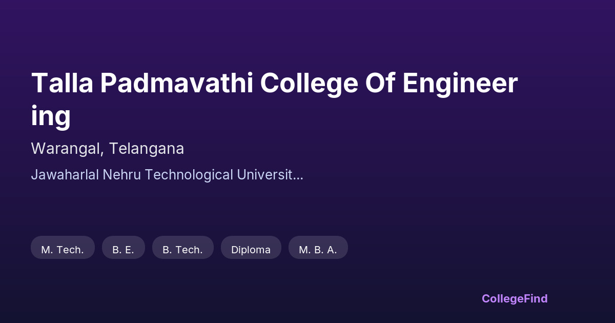 talla padmavathi college of engineering