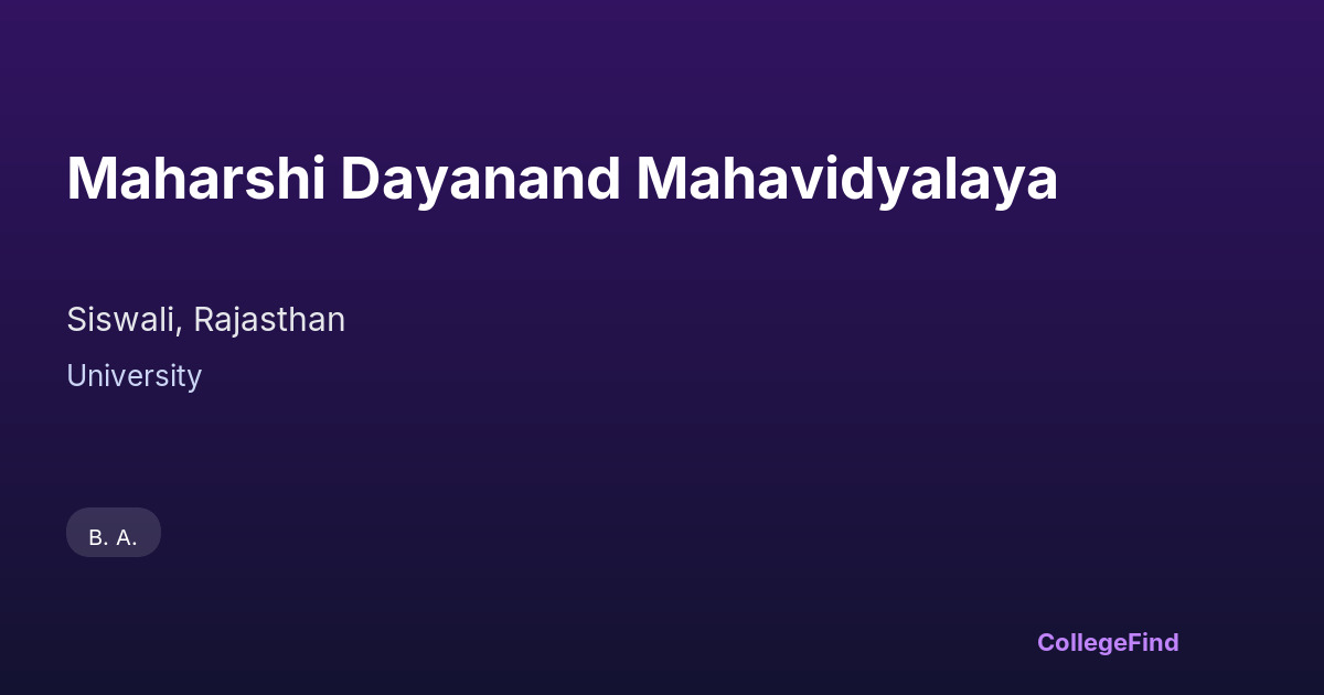 maharshi dayanand mahavidyalaya