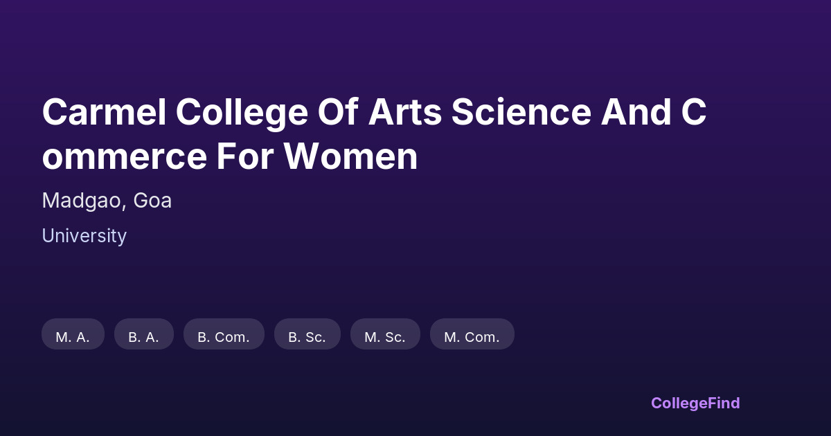 carmel college of arts science and commerce for women