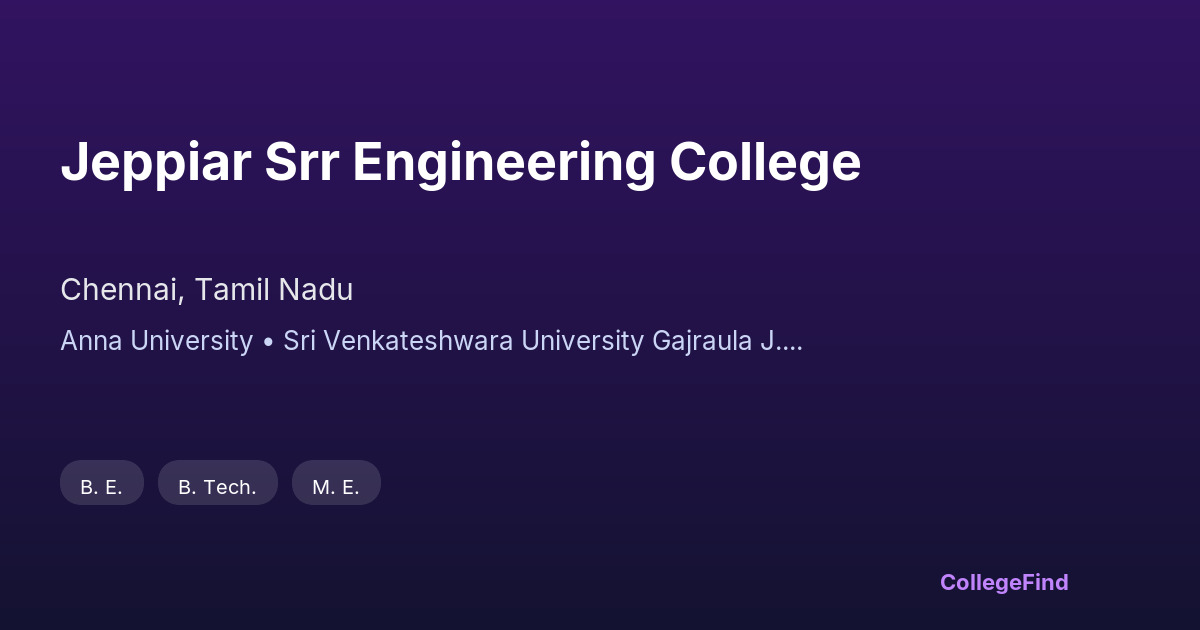 jeppiar srr engineering college