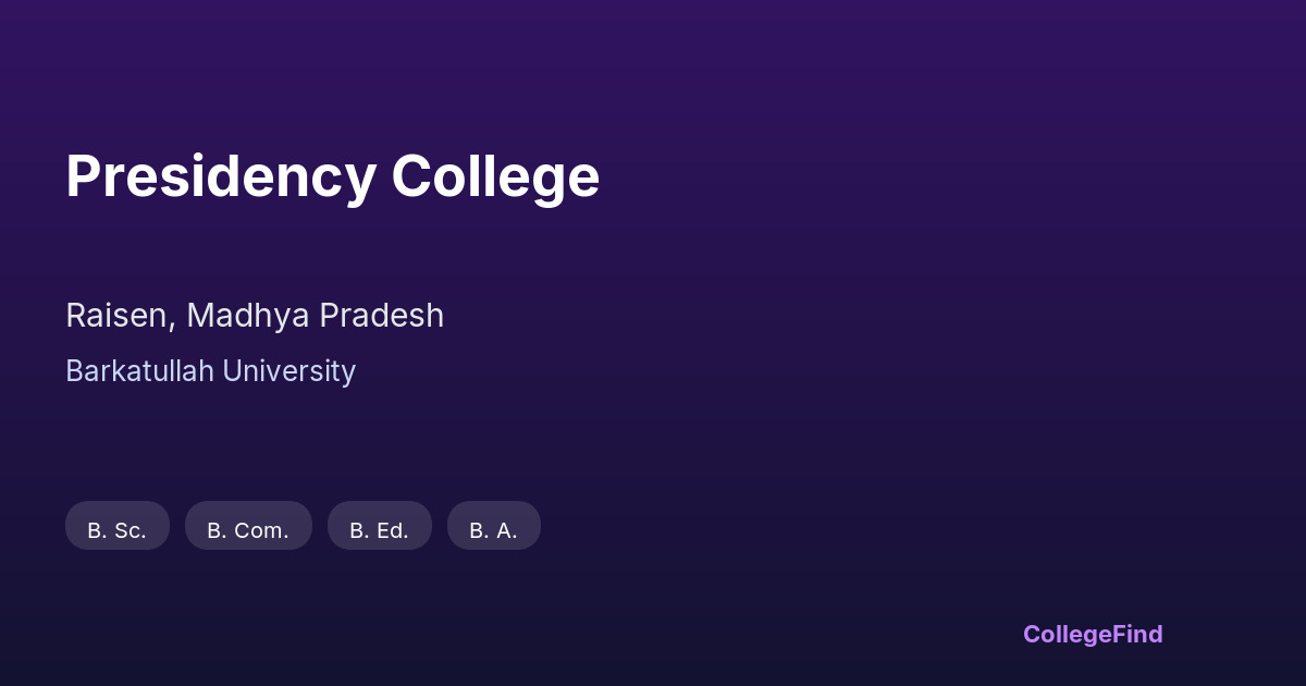 presidency college