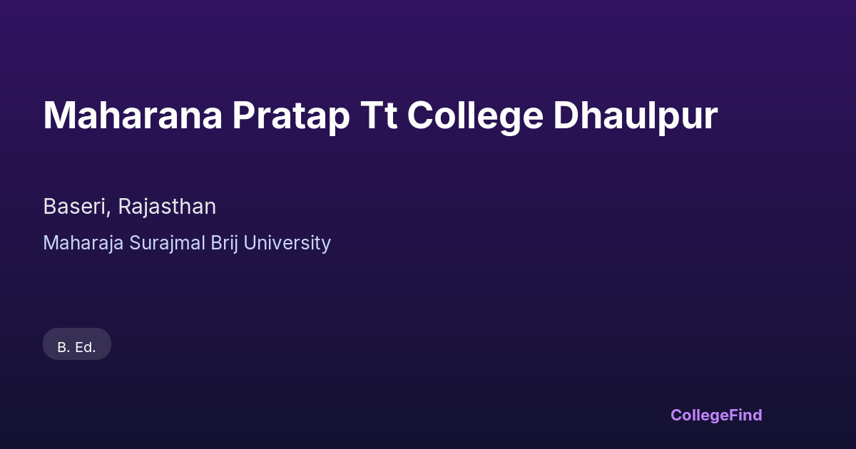 maharana pratap tt college dhaulpur