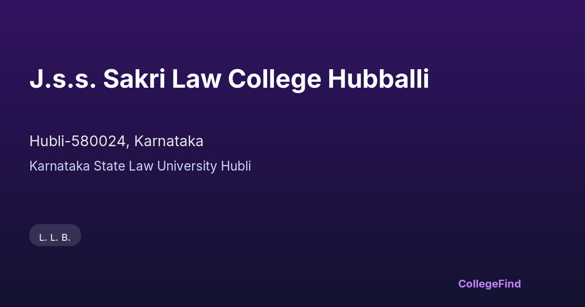j.s.s. sakri law college hubballi