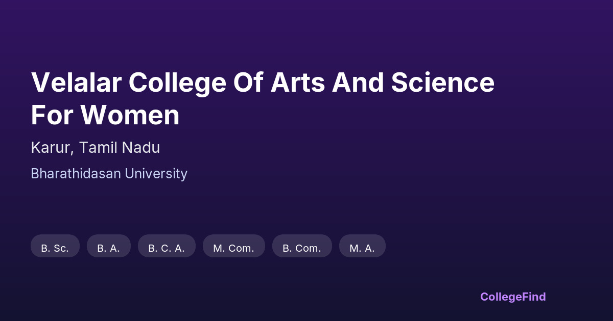 velalar college of arts and science for women