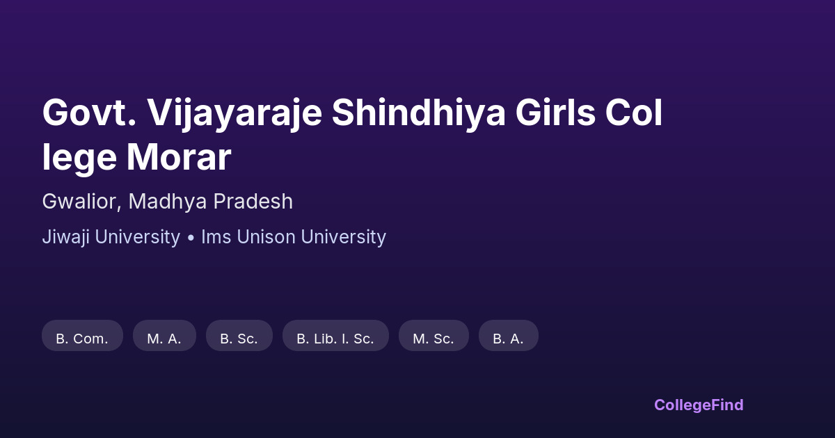 govt. vijayaraje shindhiya girls college morar