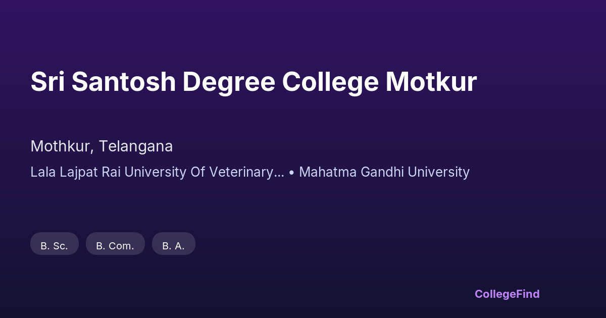 sri santosh degree college motkur