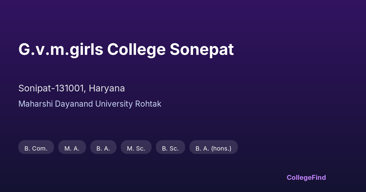 g.v.m.girls college sonepat