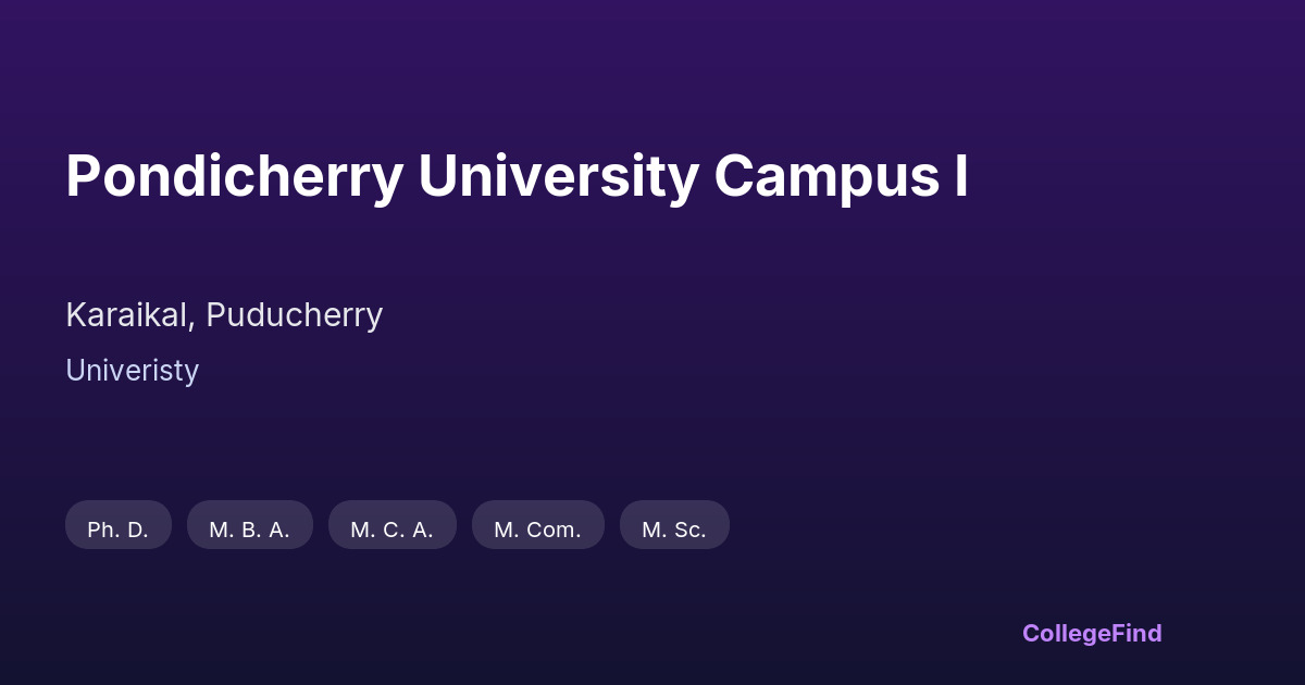 pondicherry university campus i