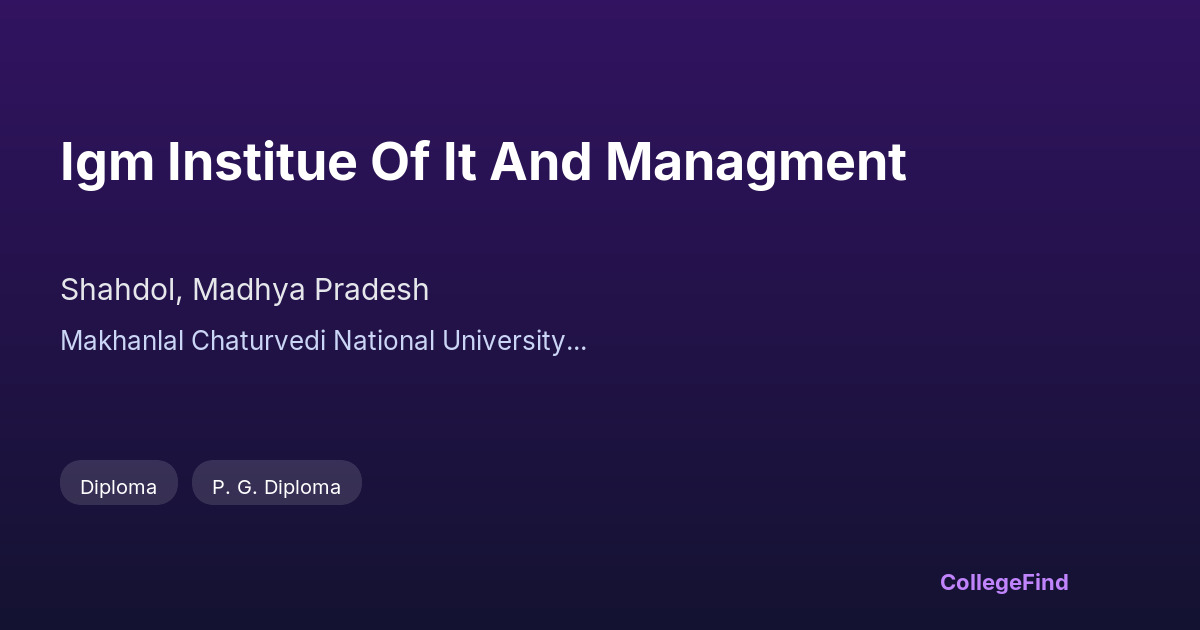igm institue of it and managment