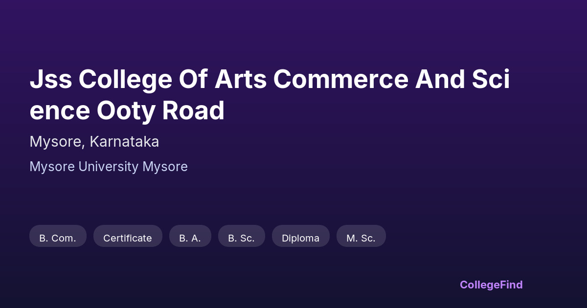 jss college of arts commerce and science ooty road