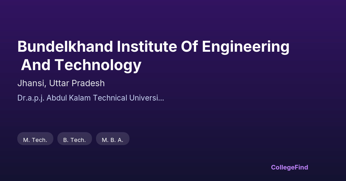 bundelkhand institute of engineering and technology
