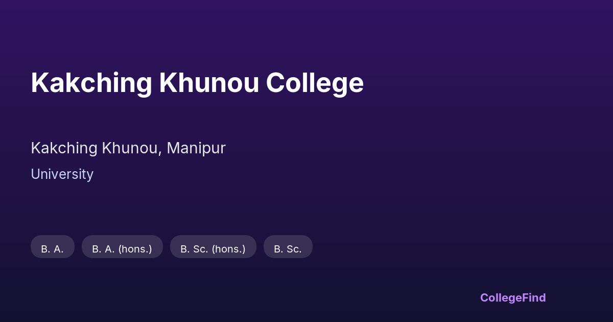 kakching khunou college