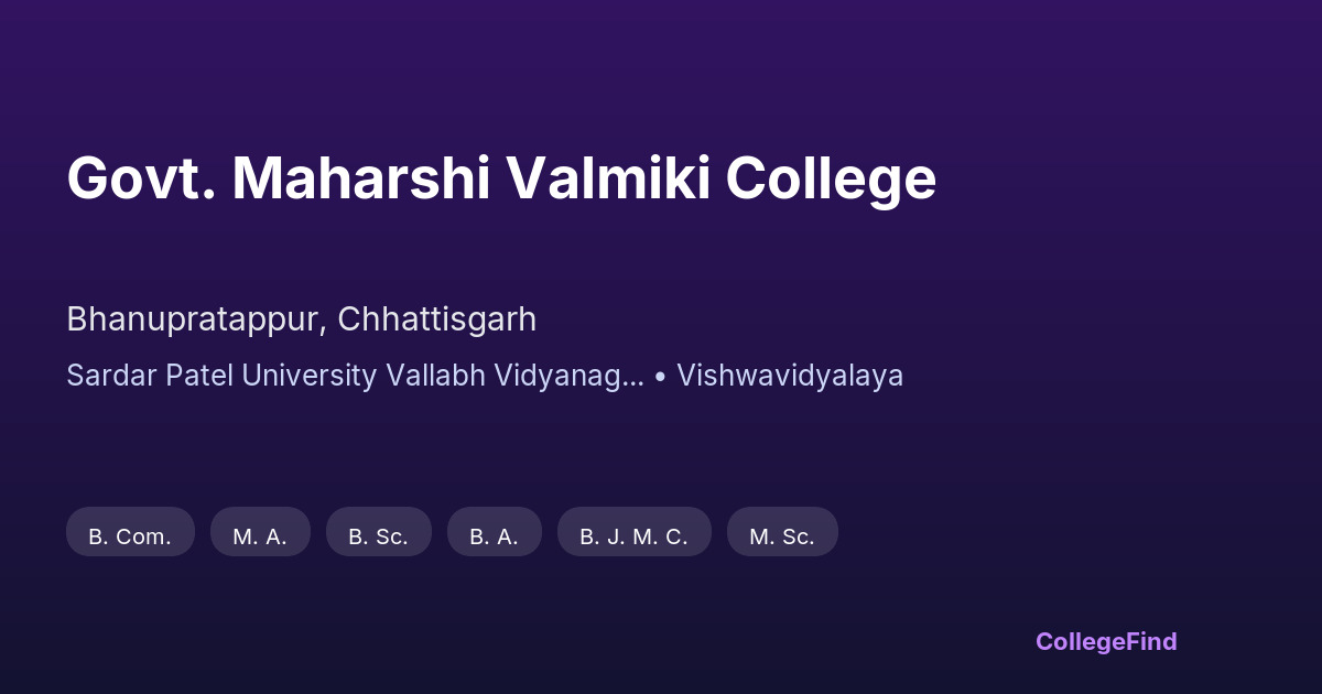 govt. maharshi valmiki college
