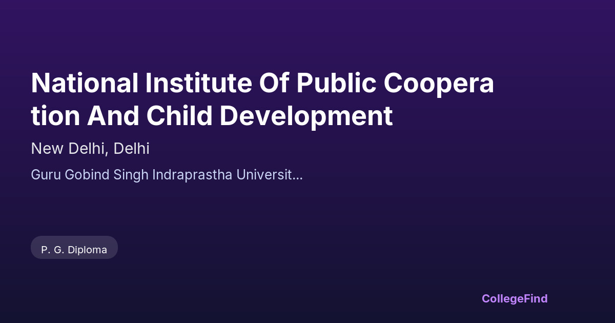 national institute of public cooperation and child development