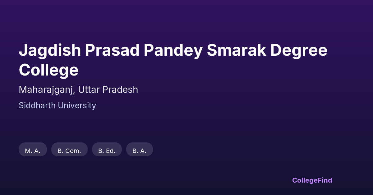 jagdish prasad pandey smarak degree college