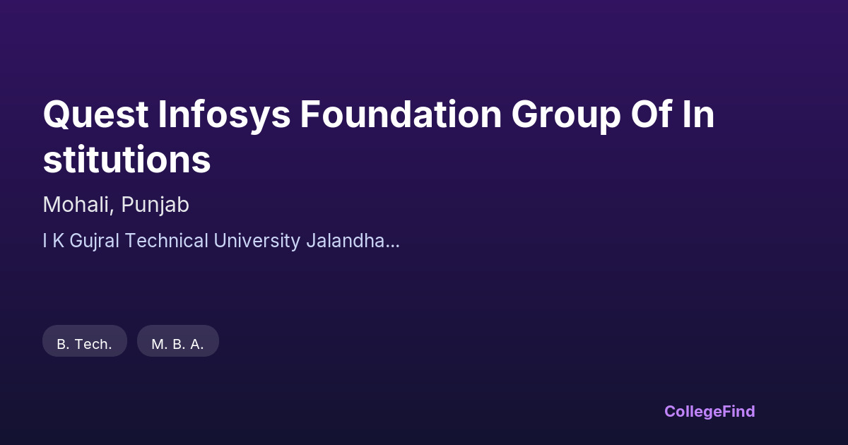 quest infosys foundation group of institutions