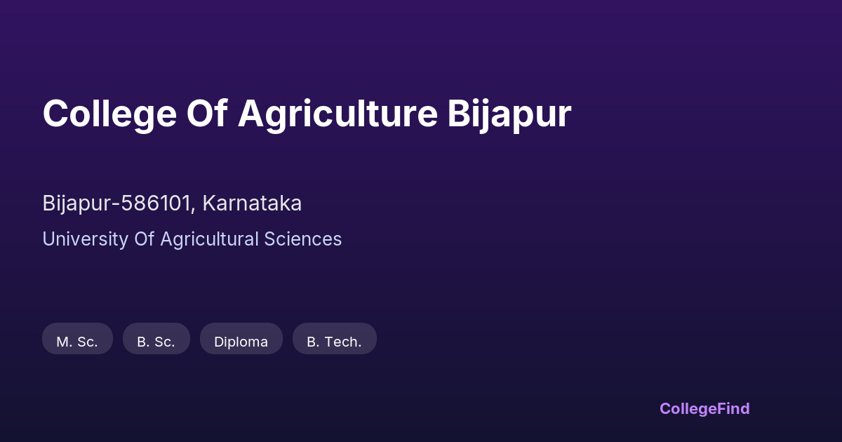 college of agriculture bijapur