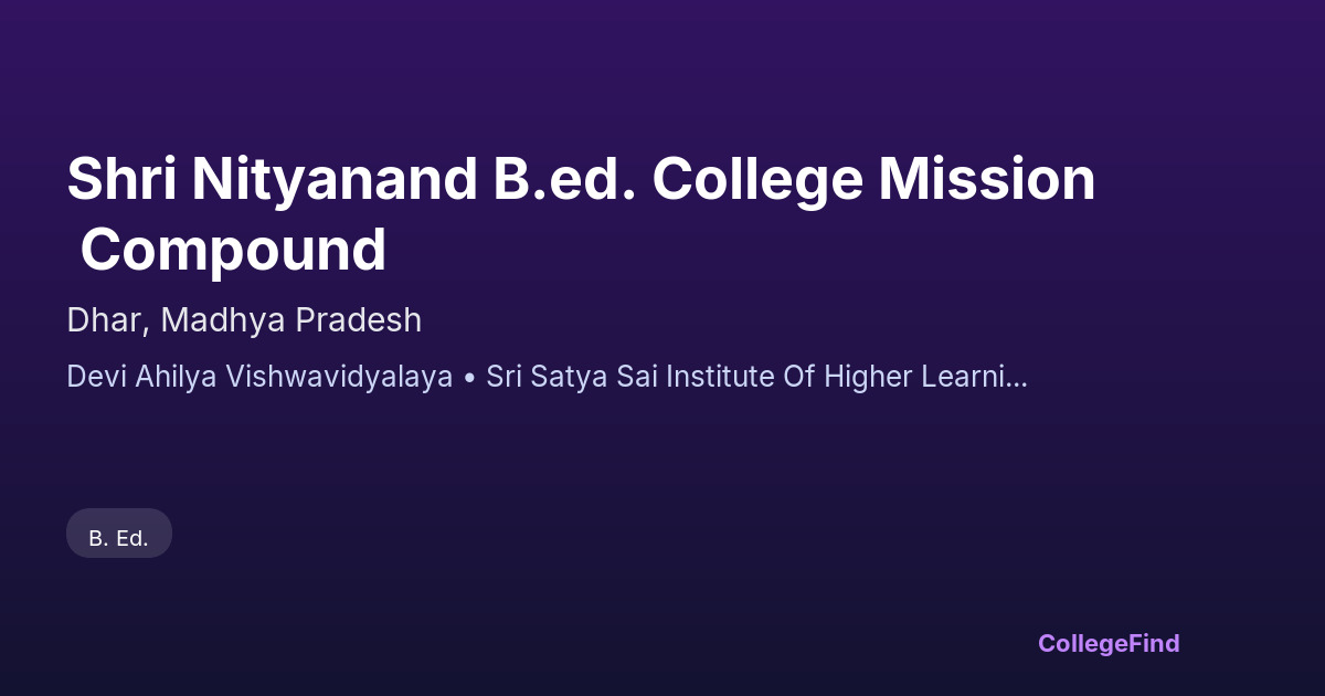 shri nityanand b.ed. college mission compound