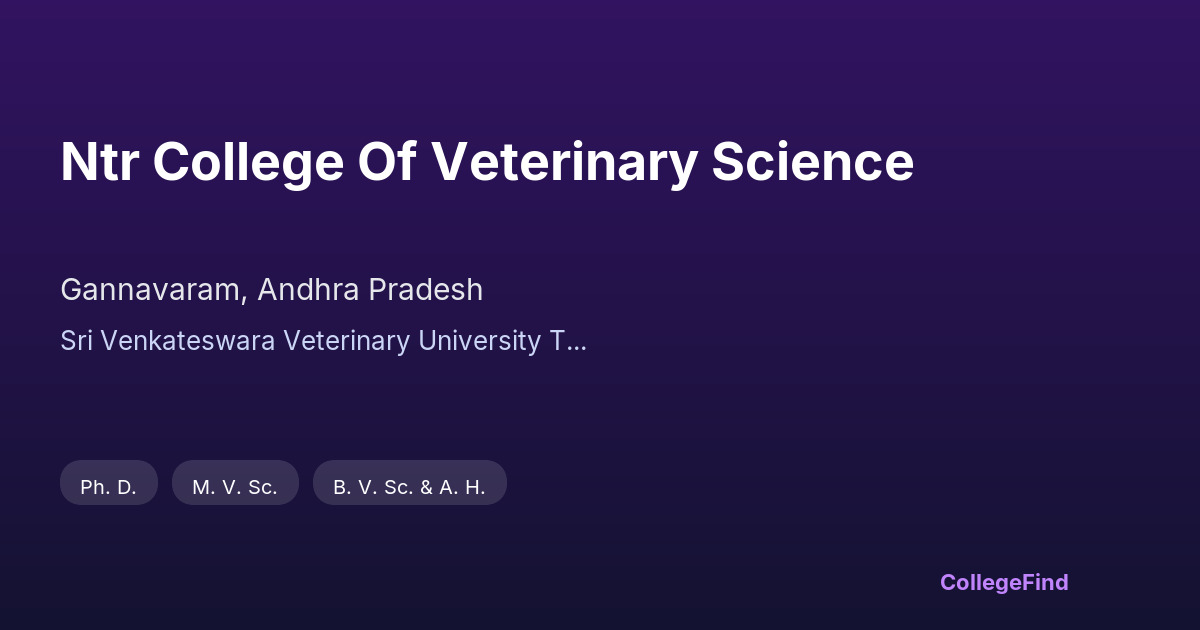 ntr college of veterinary science