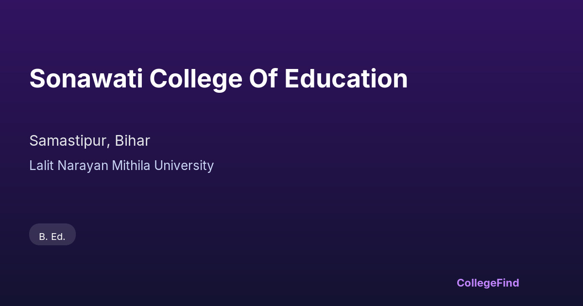 sonawati college of education