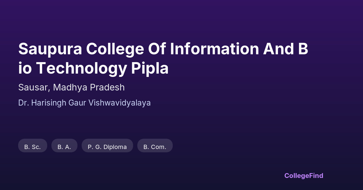 saupura college of information and bio technology pipla