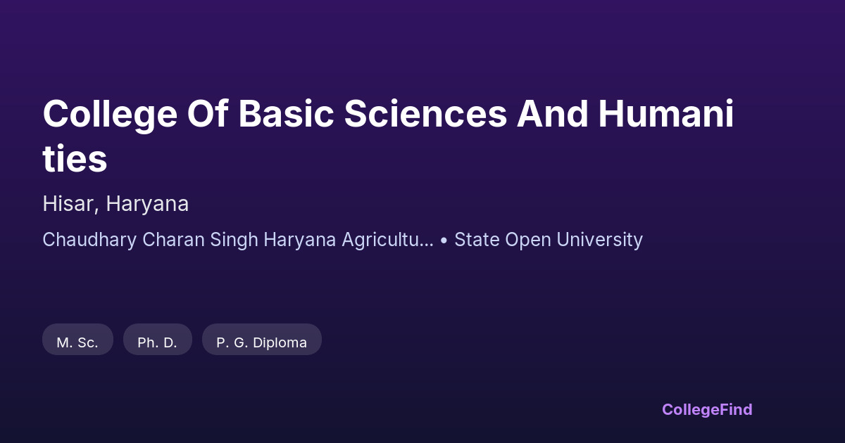 college of basic sciences and humanities