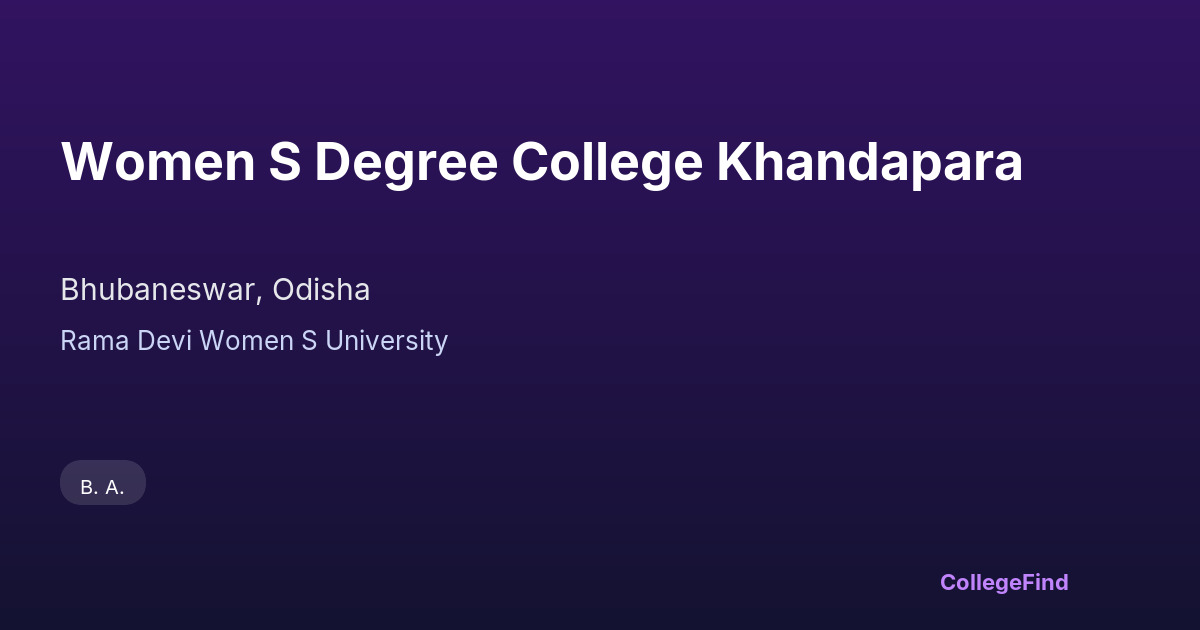 women s degree college khandapara