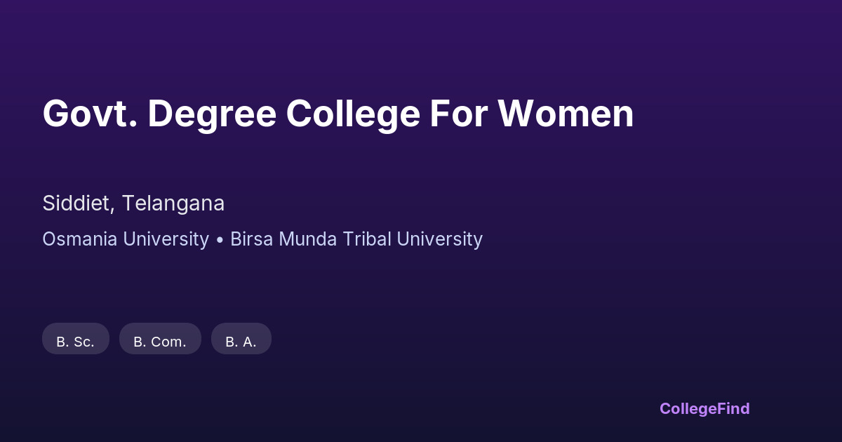 govt. degree college for women