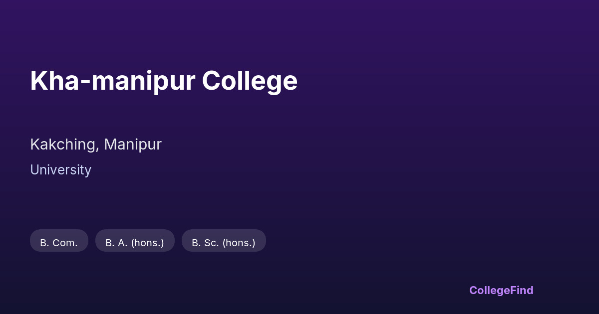 kha-manipur college