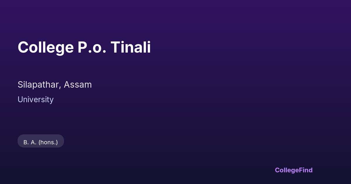college p.o. tinali