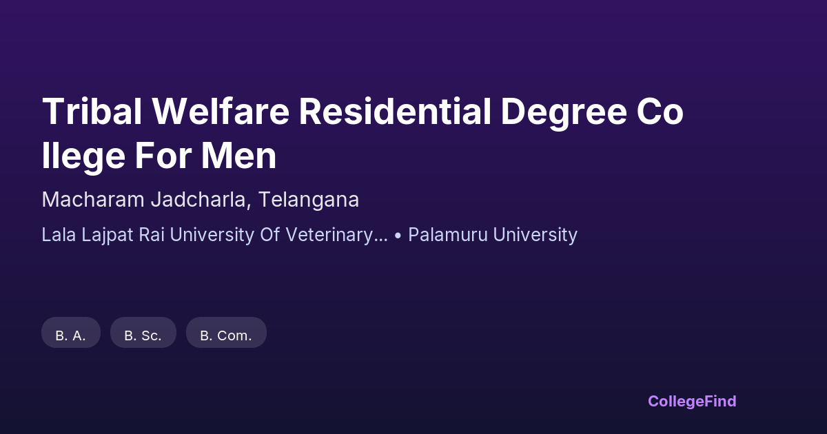 tribal welfare residential degree college for men