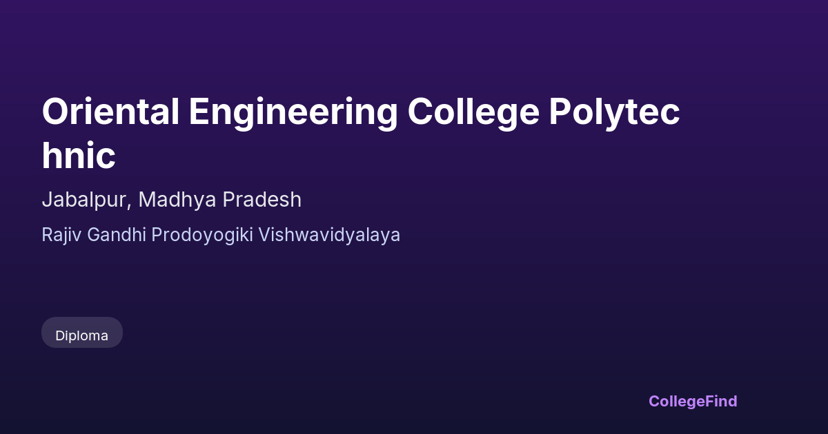 oriental engineering college polytechnic