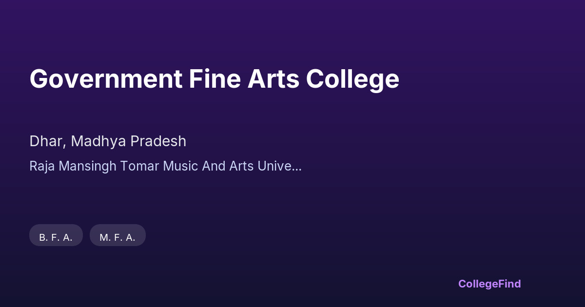 government fine arts college