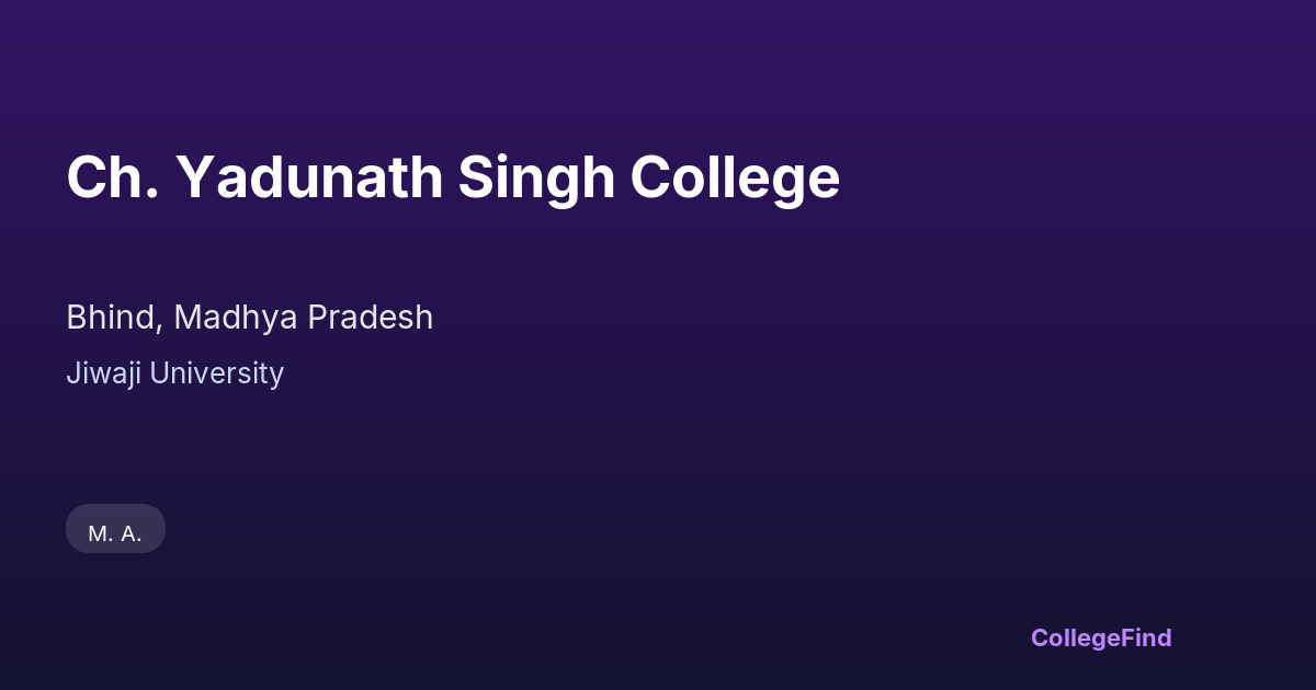 ch. yadunath singh college