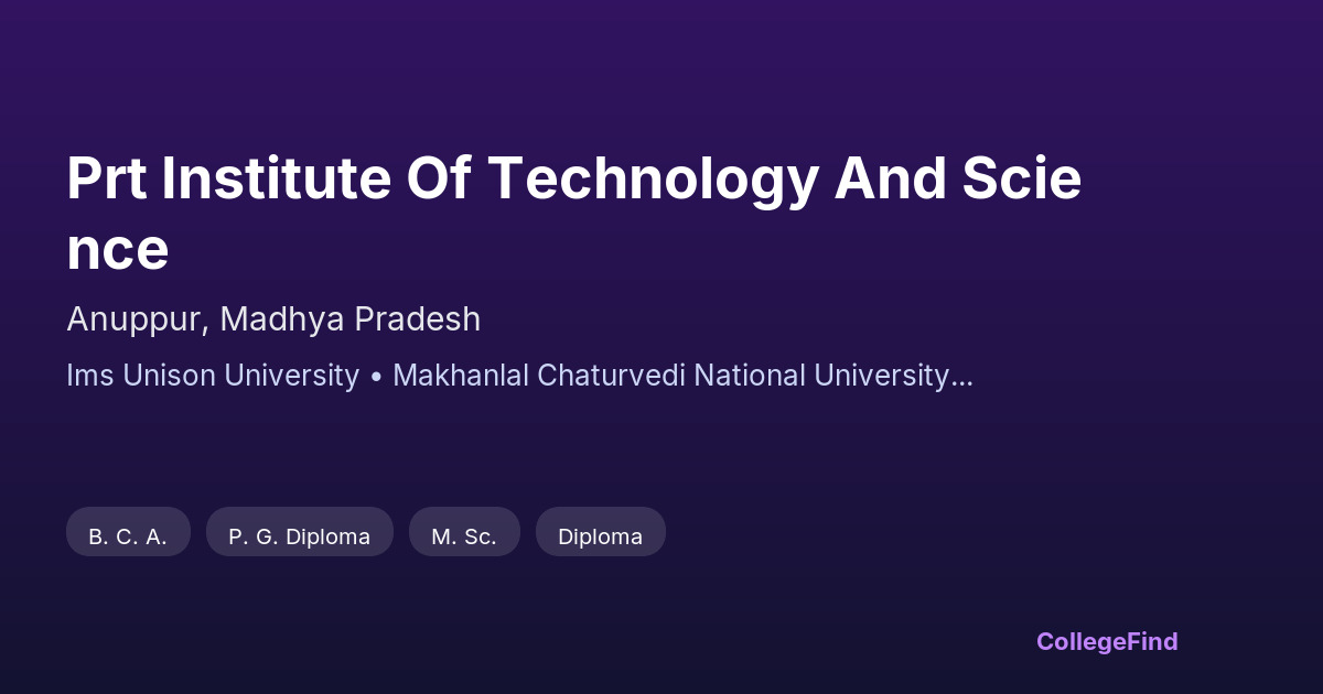 prt institute of technology and science