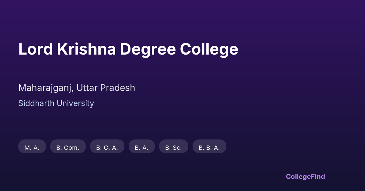 lord krishna degree college