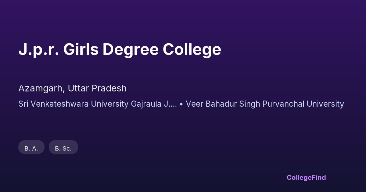 j.p.r. girls degree college