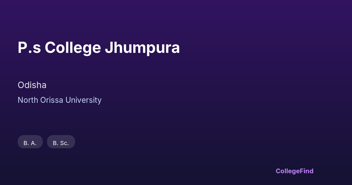 p.s college jhumpura
