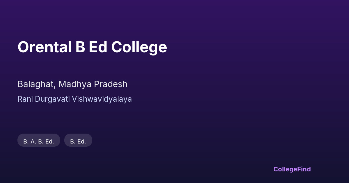 orental b ed college