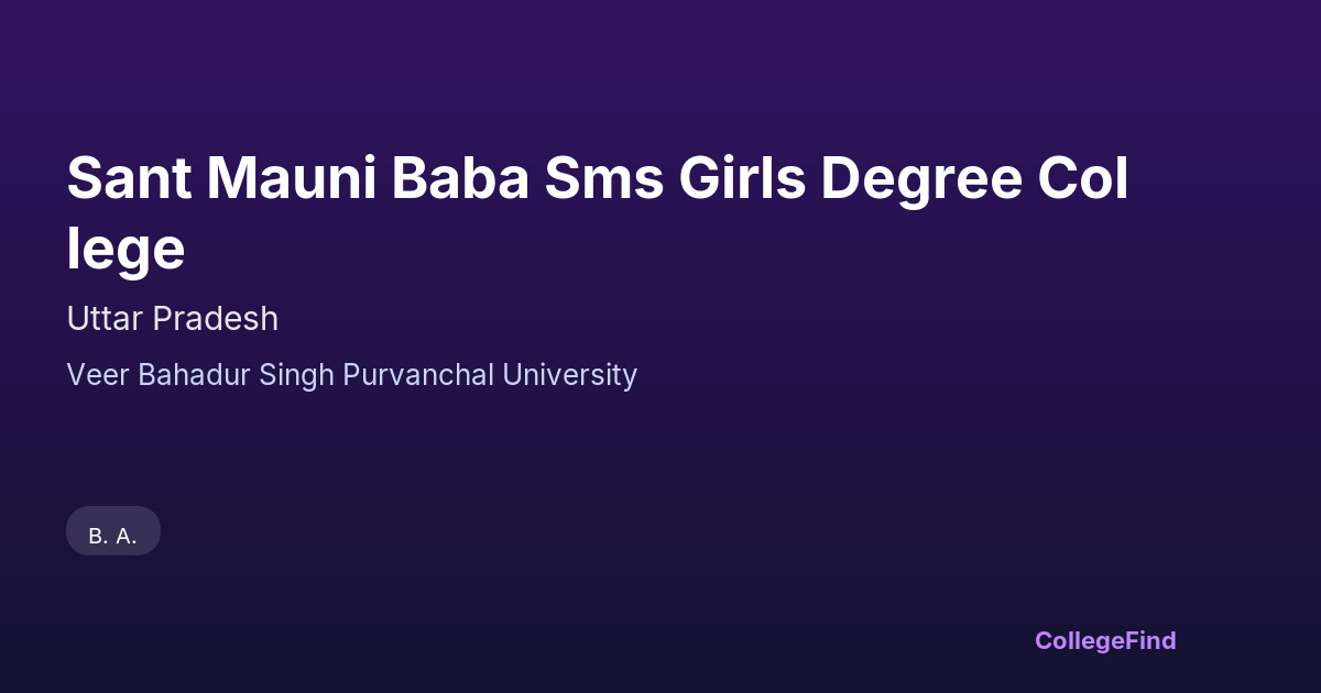 sant mauni baba sms girls degree college